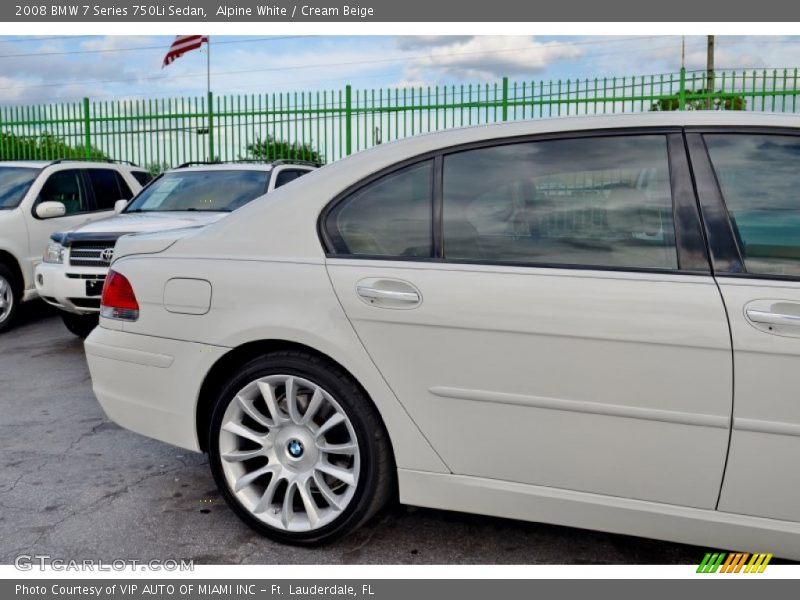 Alpine White / Cream Beige 2008 BMW 7 Series 750Li Sedan