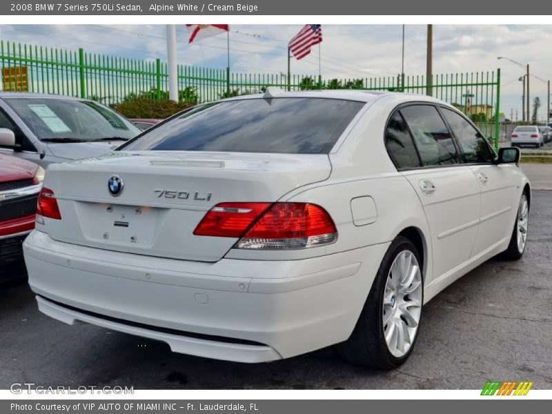 Alpine White / Cream Beige 2008 BMW 7 Series 750Li Sedan