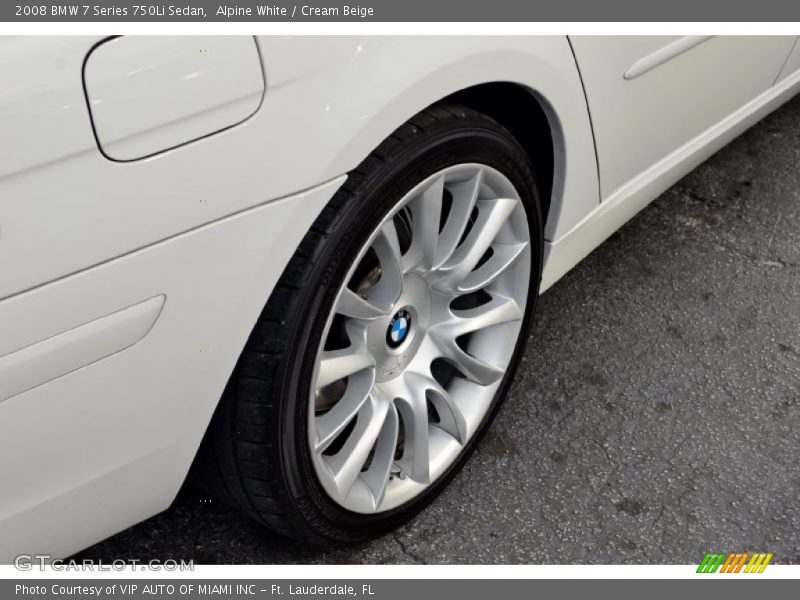Alpine White / Cream Beige 2008 BMW 7 Series 750Li Sedan