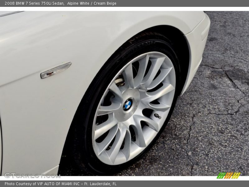 Alpine White / Cream Beige 2008 BMW 7 Series 750Li Sedan