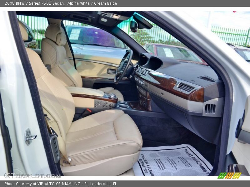 Alpine White / Cream Beige 2008 BMW 7 Series 750Li Sedan