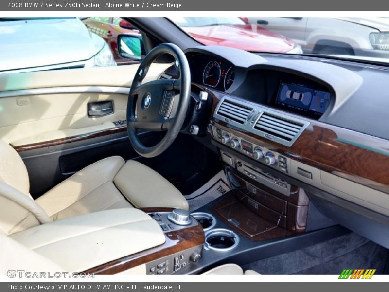 Alpine White / Cream Beige 2008 BMW 7 Series 750Li Sedan