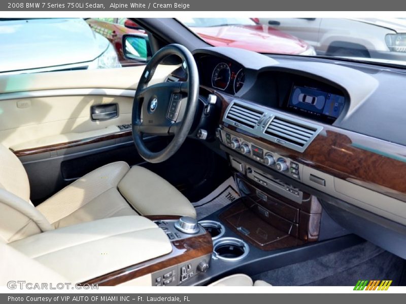 Alpine White / Cream Beige 2008 BMW 7 Series 750Li Sedan