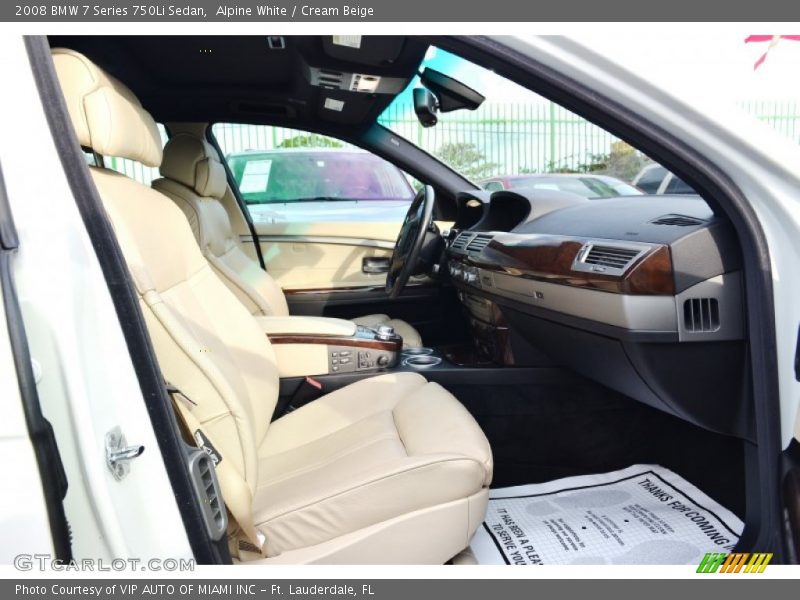 Alpine White / Cream Beige 2008 BMW 7 Series 750Li Sedan