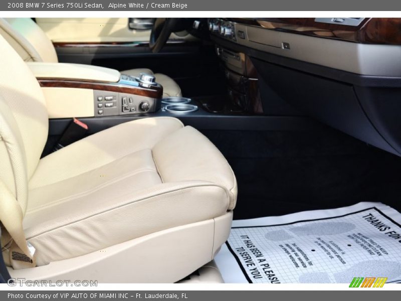 Alpine White / Cream Beige 2008 BMW 7 Series 750Li Sedan