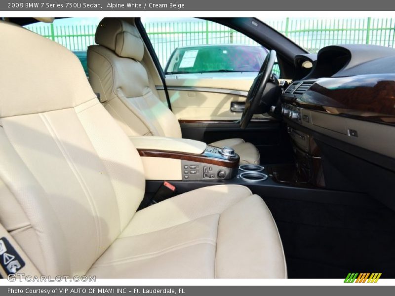 Alpine White / Cream Beige 2008 BMW 7 Series 750Li Sedan