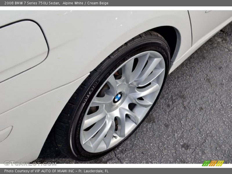 Alpine White / Cream Beige 2008 BMW 7 Series 750Li Sedan