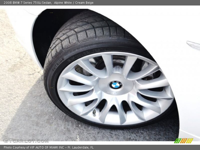 Alpine White / Cream Beige 2008 BMW 7 Series 750Li Sedan