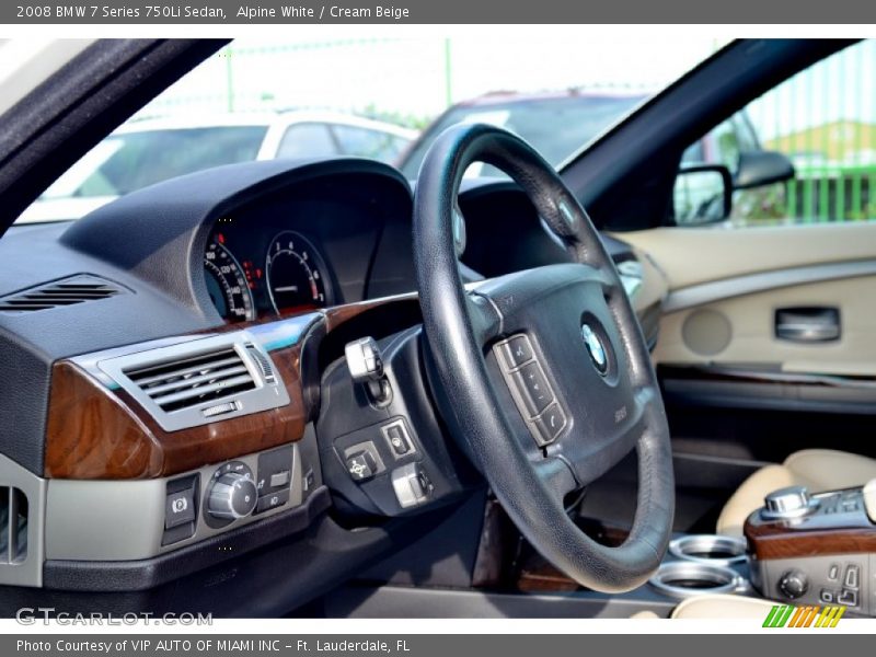 Alpine White / Cream Beige 2008 BMW 7 Series 750Li Sedan