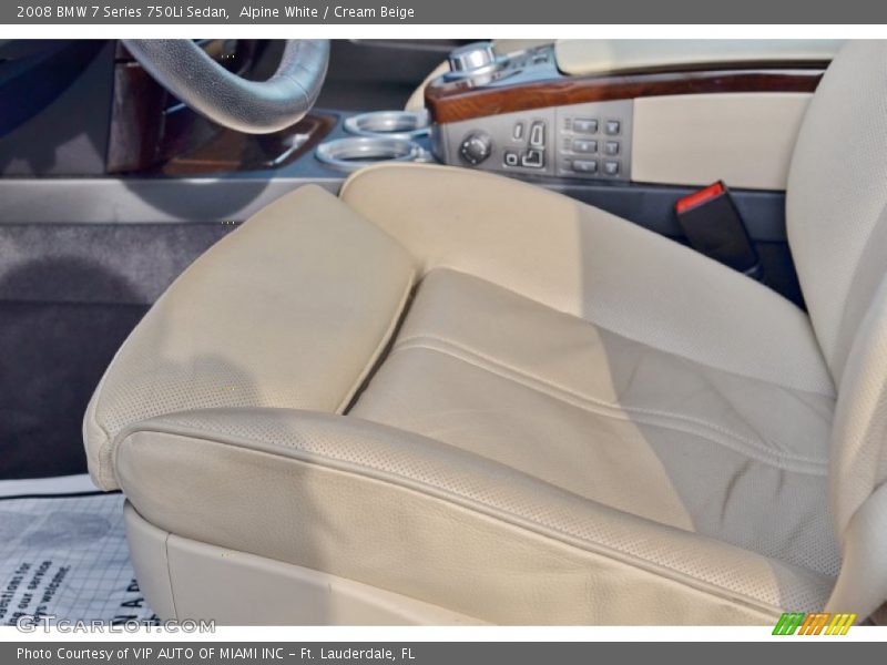 Alpine White / Cream Beige 2008 BMW 7 Series 750Li Sedan