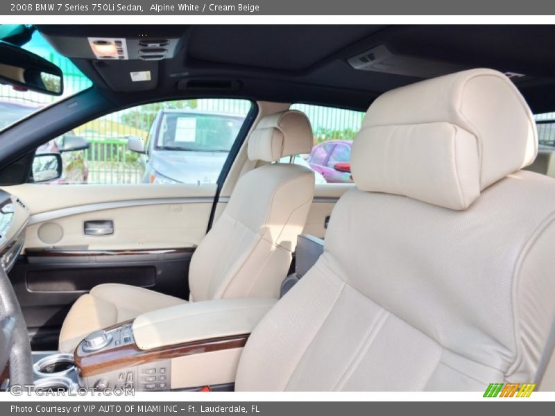 Alpine White / Cream Beige 2008 BMW 7 Series 750Li Sedan