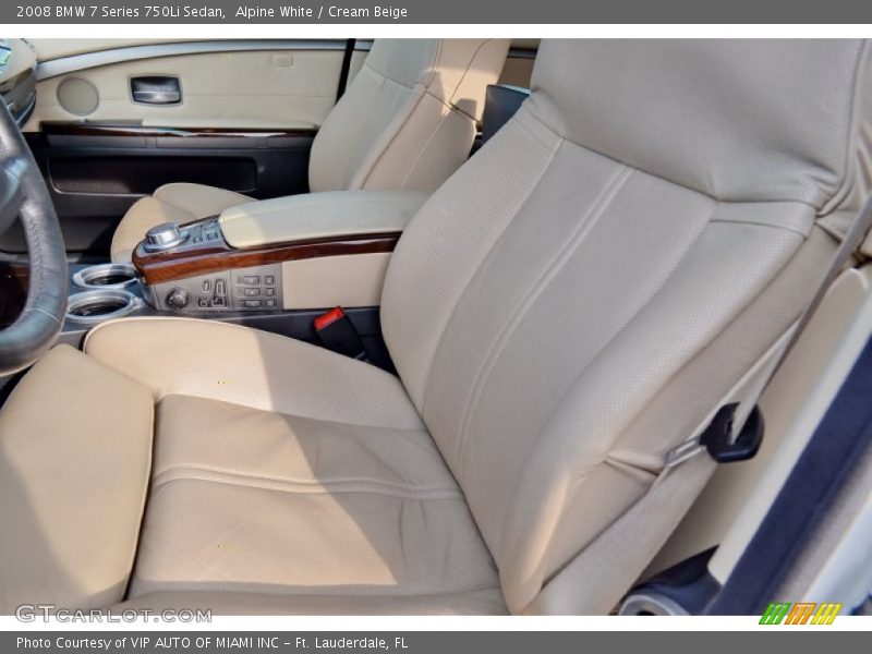 Alpine White / Cream Beige 2008 BMW 7 Series 750Li Sedan