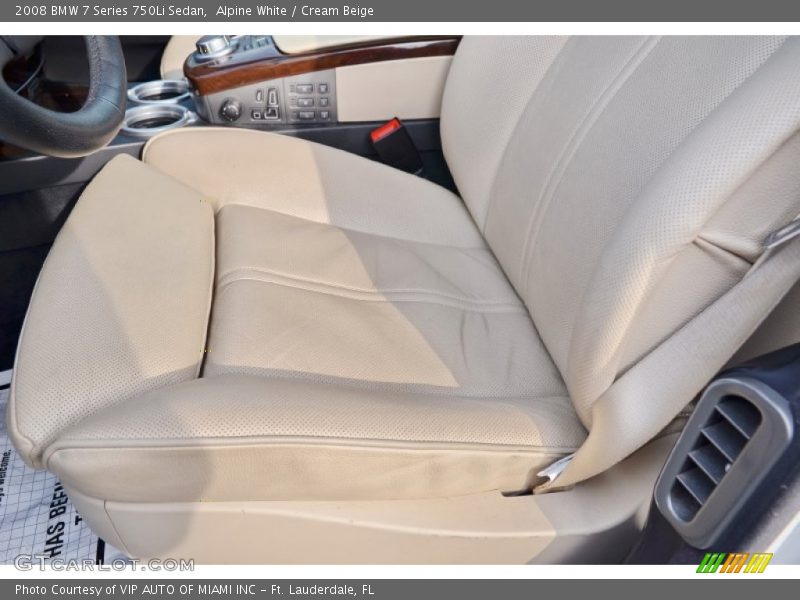 Alpine White / Cream Beige 2008 BMW 7 Series 750Li Sedan