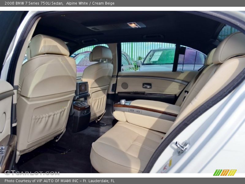 Alpine White / Cream Beige 2008 BMW 7 Series 750Li Sedan