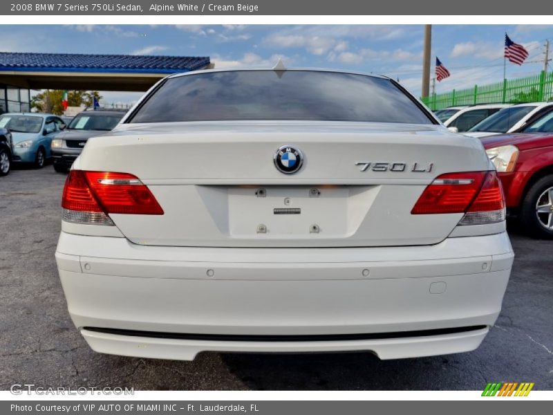 Alpine White / Cream Beige 2008 BMW 7 Series 750Li Sedan