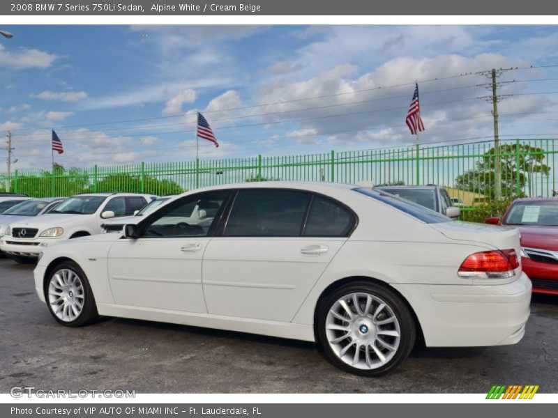 Alpine White / Cream Beige 2008 BMW 7 Series 750Li Sedan