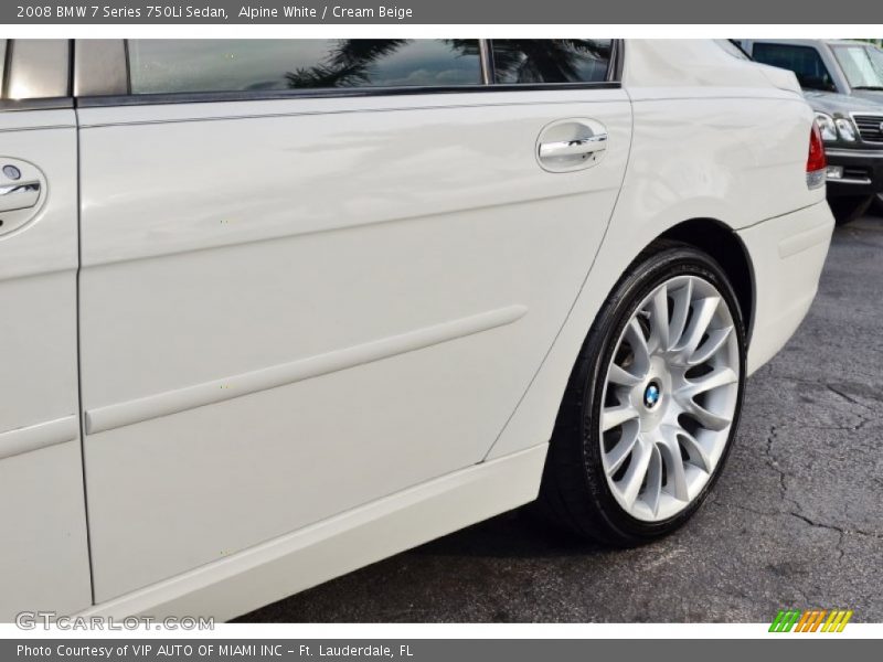 Alpine White / Cream Beige 2008 BMW 7 Series 750Li Sedan