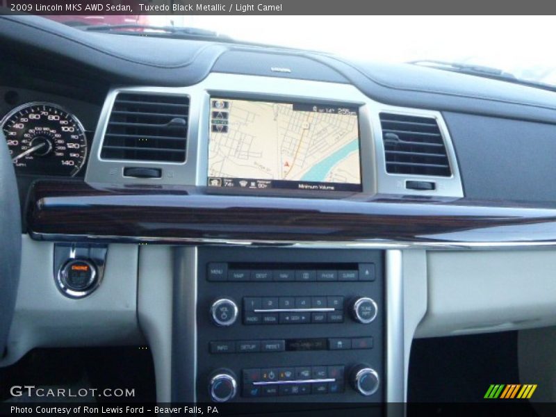 Tuxedo Black Metallic / Light Camel 2009 Lincoln MKS AWD Sedan