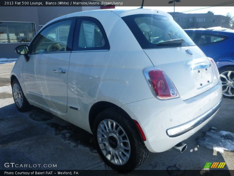 Bianco (White) / Marrone/Avorio (Brown/Ivory) 2013 Fiat 500 Lounge