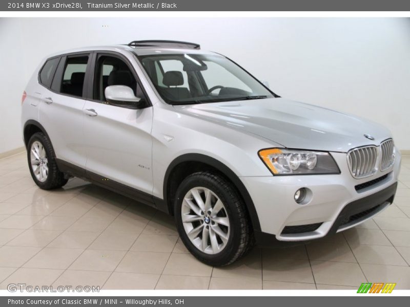Titanium Silver Metallic / Black 2014 BMW X3 xDrive28i