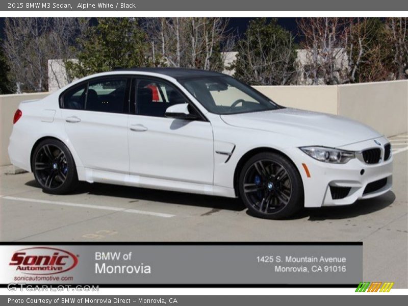 Alpine White / Black 2015 BMW M3 Sedan