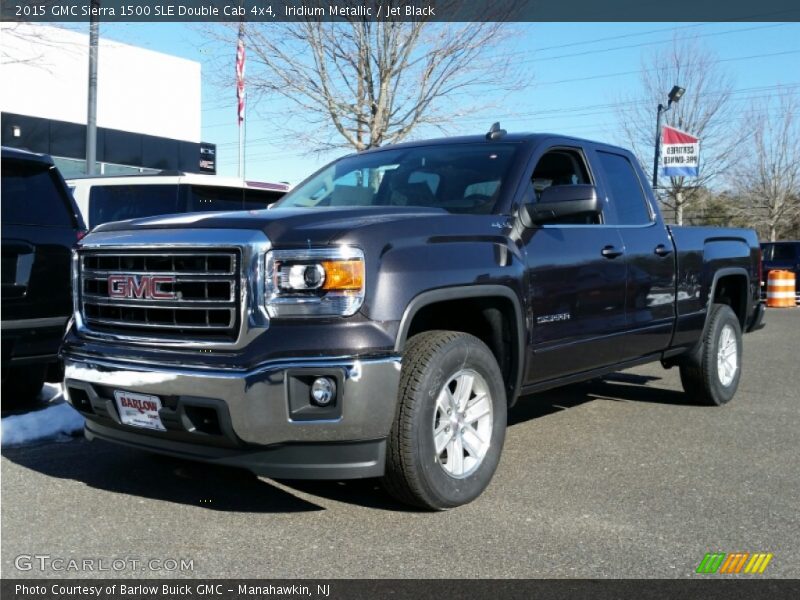 Iridium Metallic / Jet Black 2015 GMC Sierra 1500 SLE Double Cab 4x4