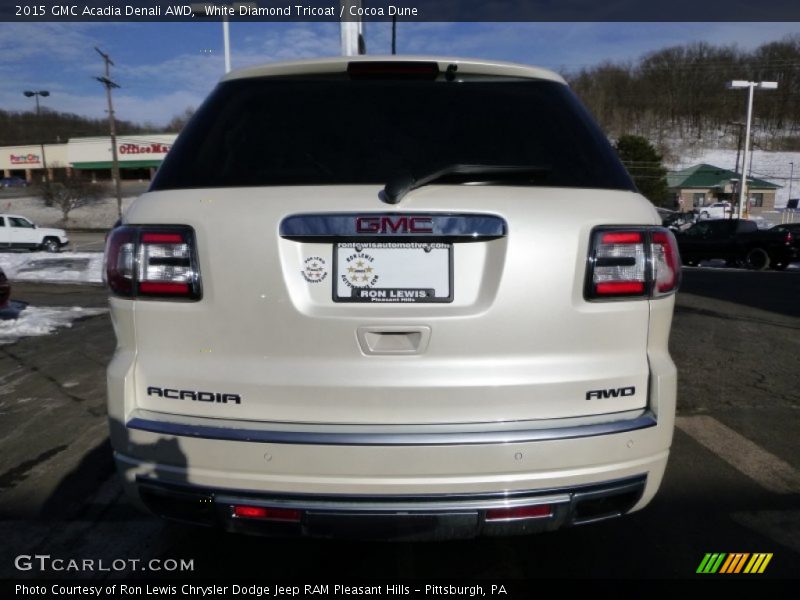 White Diamond Tricoat / Cocoa Dune 2015 GMC Acadia Denali AWD