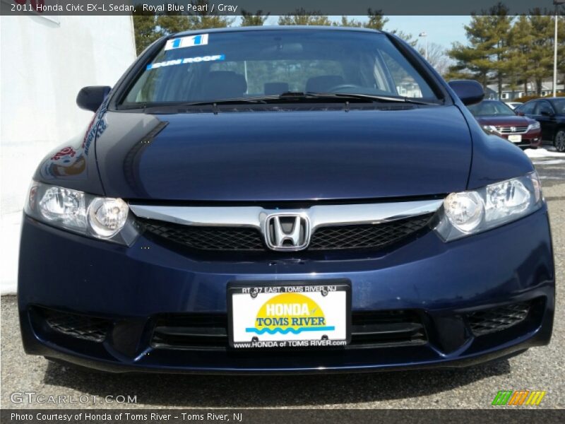 Royal Blue Pearl / Gray 2011 Honda Civic EX-L Sedan