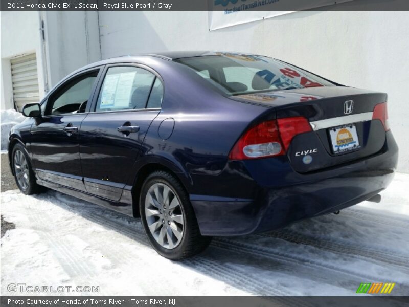 Royal Blue Pearl / Gray 2011 Honda Civic EX-L Sedan