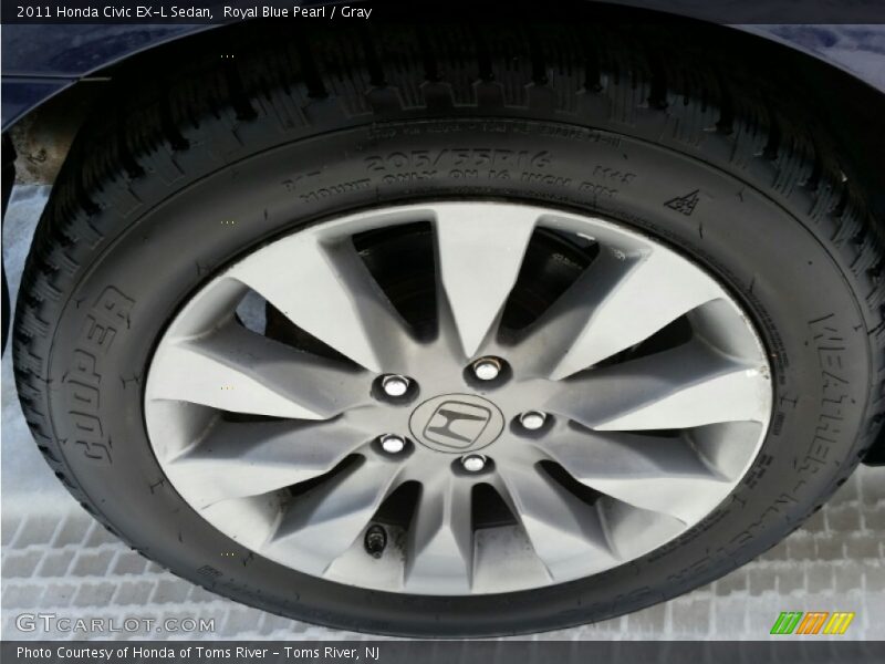 Royal Blue Pearl / Gray 2011 Honda Civic EX-L Sedan