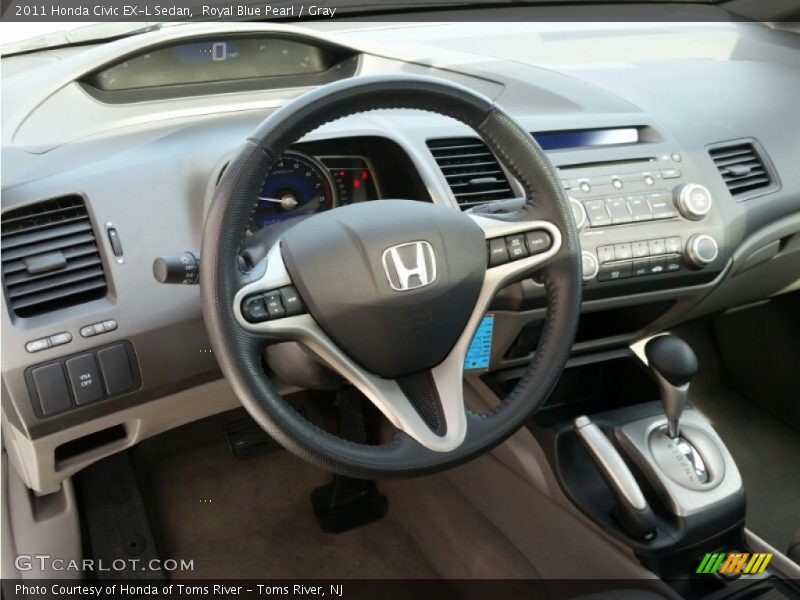 Royal Blue Pearl / Gray 2011 Honda Civic EX-L Sedan