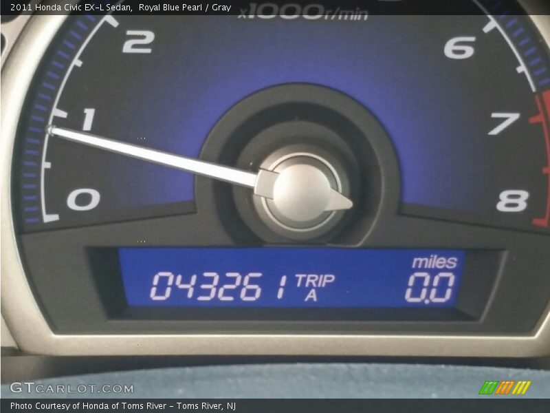 Royal Blue Pearl / Gray 2011 Honda Civic EX-L Sedan