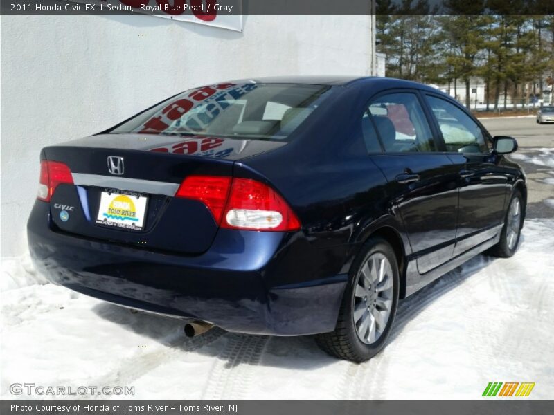 Royal Blue Pearl / Gray 2011 Honda Civic EX-L Sedan