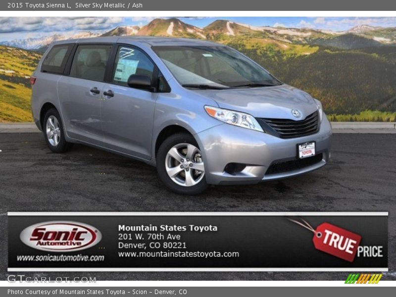 Silver Sky Metallic / Ash 2015 Toyota Sienna L