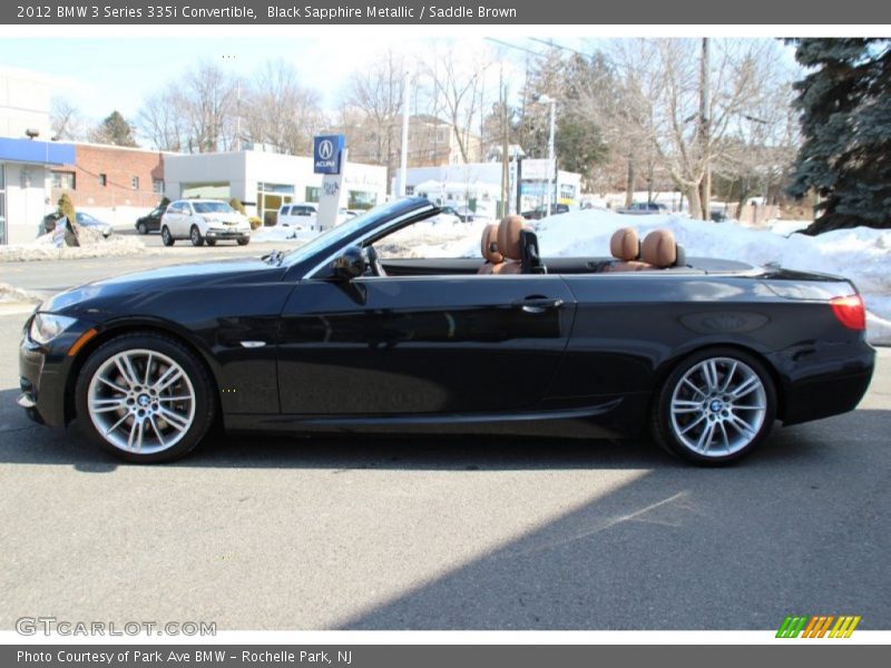 Black Sapphire Metallic / Saddle Brown 2012 BMW 3 Series 335i Convertible