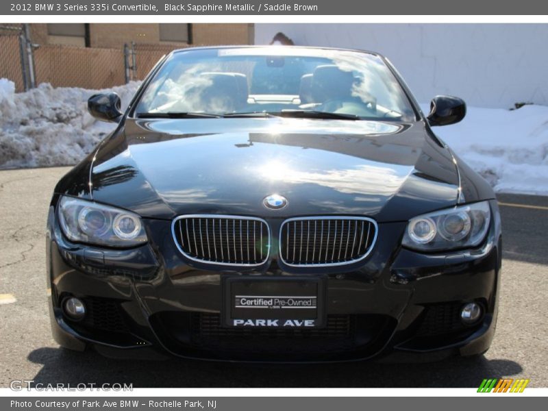 Black Sapphire Metallic / Saddle Brown 2012 BMW 3 Series 335i Convertible