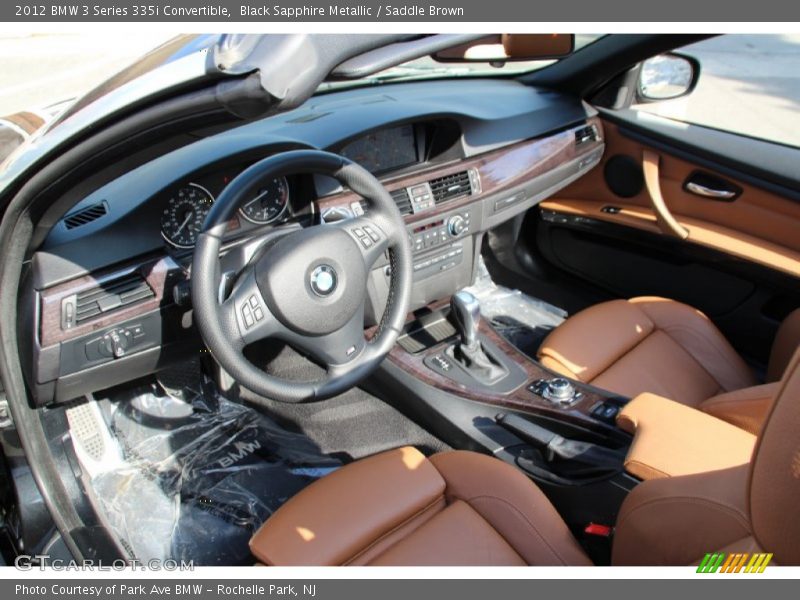 Black Sapphire Metallic / Saddle Brown 2012 BMW 3 Series 335i Convertible