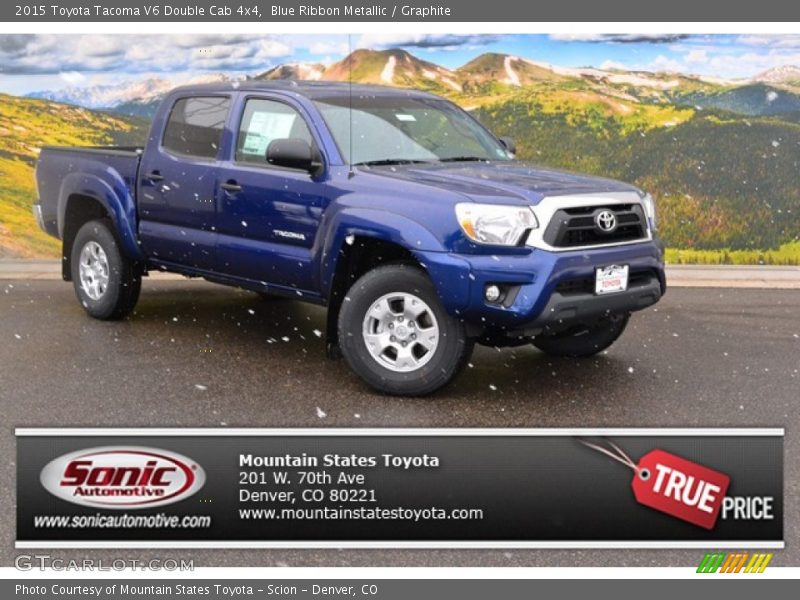 Blue Ribbon Metallic / Graphite 2015 Toyota Tacoma V6 Double Cab 4x4