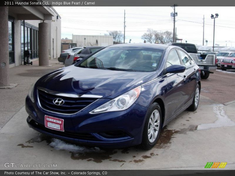 Indigo Blue Pearl / Camel 2011 Hyundai Sonata GLS
