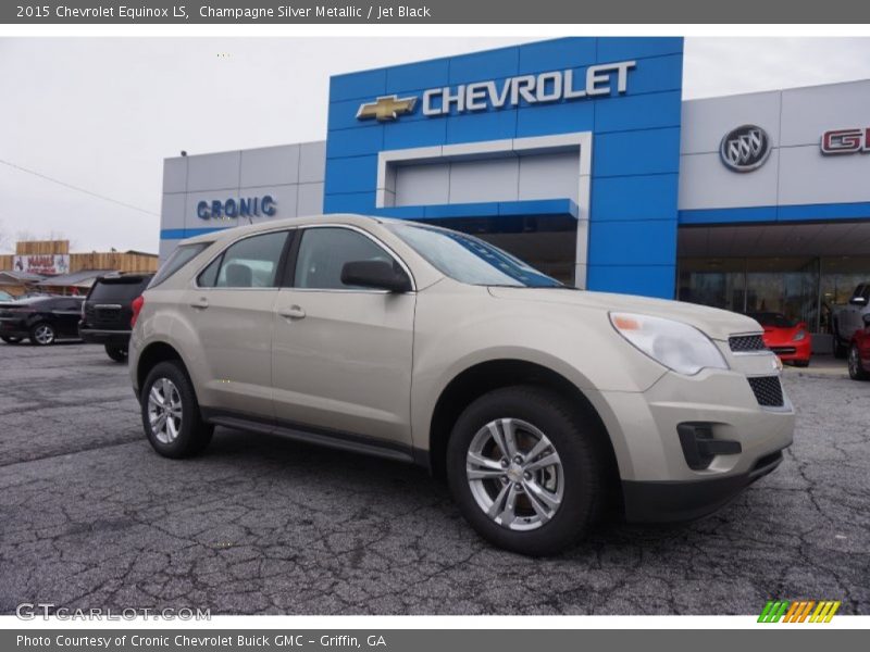 Champagne Silver Metallic / Jet Black 2015 Chevrolet Equinox LS
