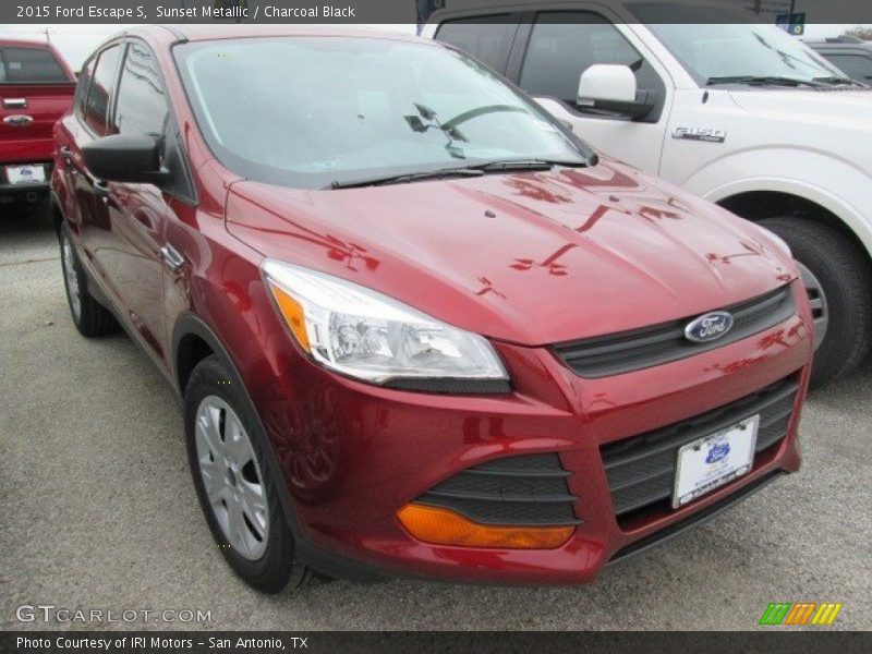 Sunset Metallic / Charcoal Black 2015 Ford Escape S