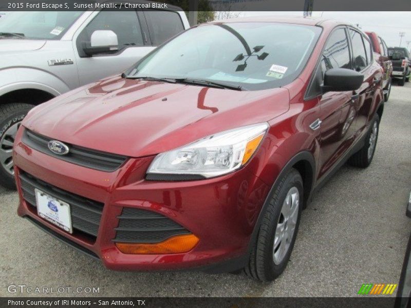 Sunset Metallic / Charcoal Black 2015 Ford Escape S