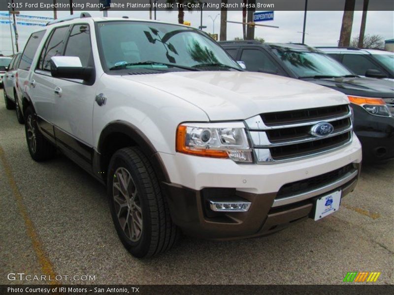 White Platinum Metallic Tri-Coat / King Ranch Mesa Brown 2015 Ford Expedition King Ranch