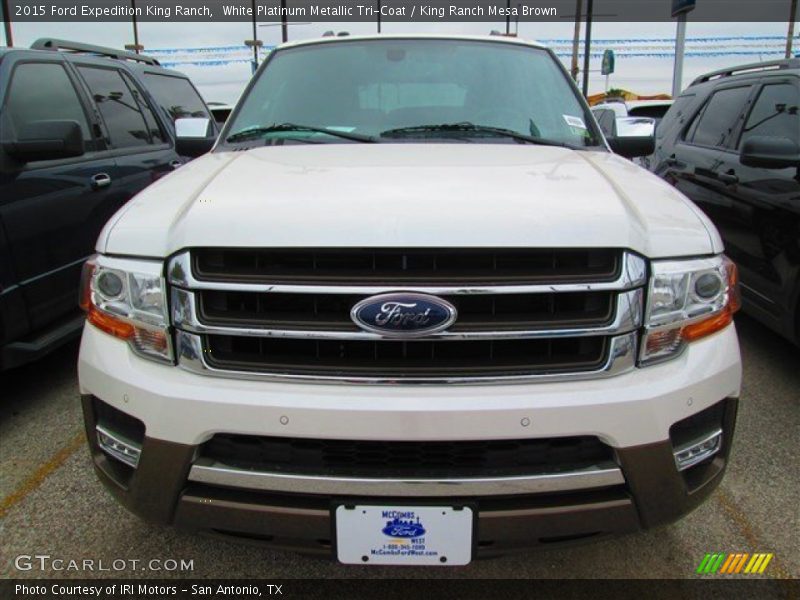 White Platinum Metallic Tri-Coat / King Ranch Mesa Brown 2015 Ford Expedition King Ranch