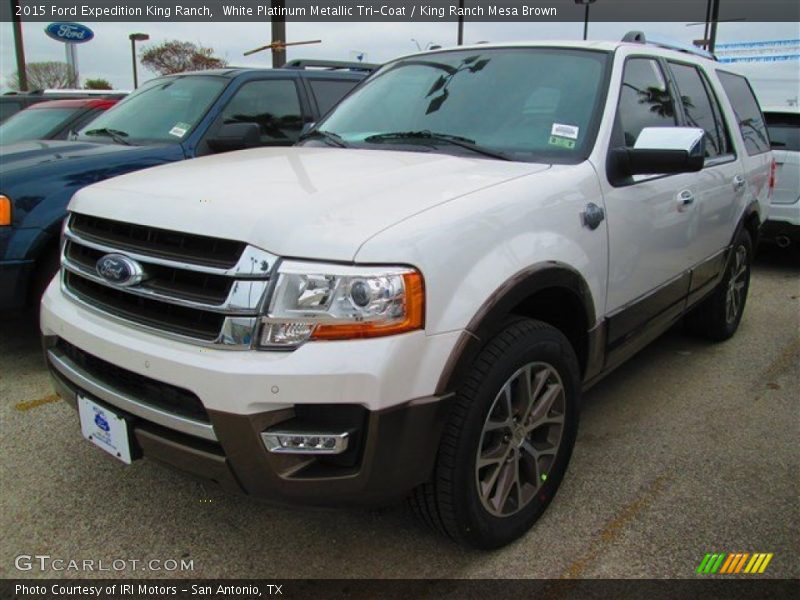 White Platinum Metallic Tri-Coat / King Ranch Mesa Brown 2015 Ford Expedition King Ranch
