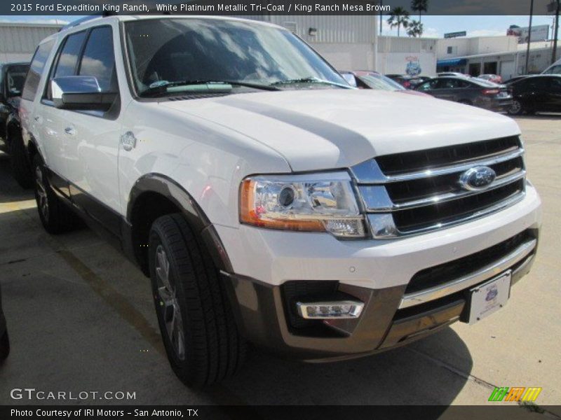 White Platinum Metallic Tri-Coat / King Ranch Mesa Brown 2015 Ford Expedition King Ranch