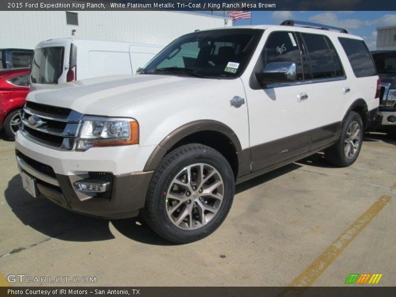 White Platinum Metallic Tri-Coat / King Ranch Mesa Brown 2015 Ford Expedition King Ranch