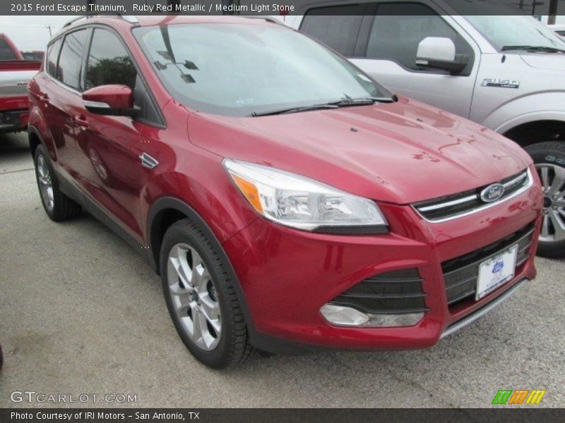 Ruby Red Metallic / Medium Light Stone 2015 Ford Escape Titanium