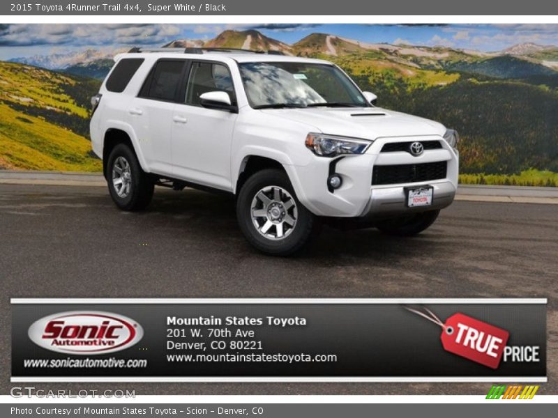 Super White / Black 2015 Toyota 4Runner Trail 4x4