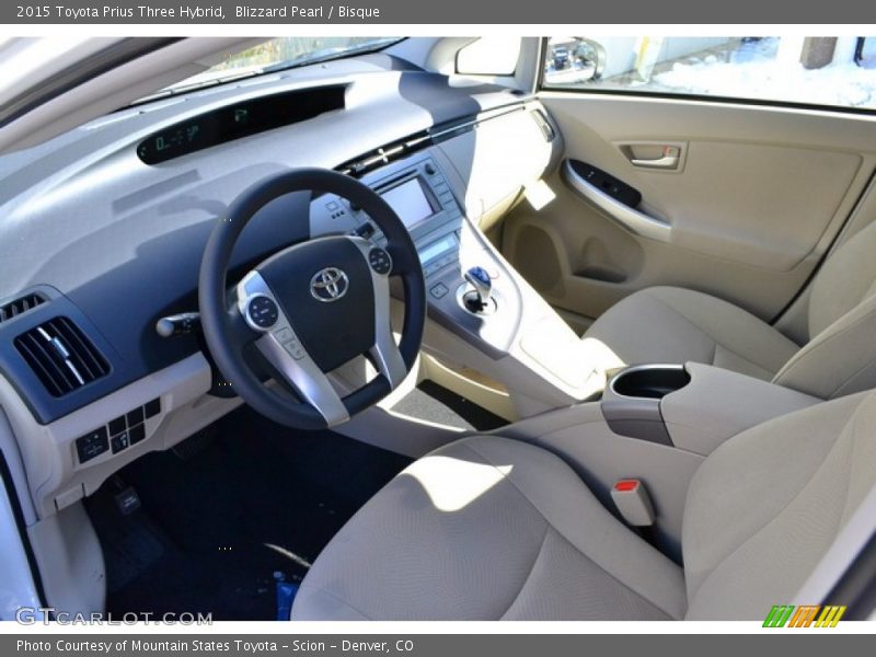Blizzard Pearl / Bisque 2015 Toyota Prius Three Hybrid
